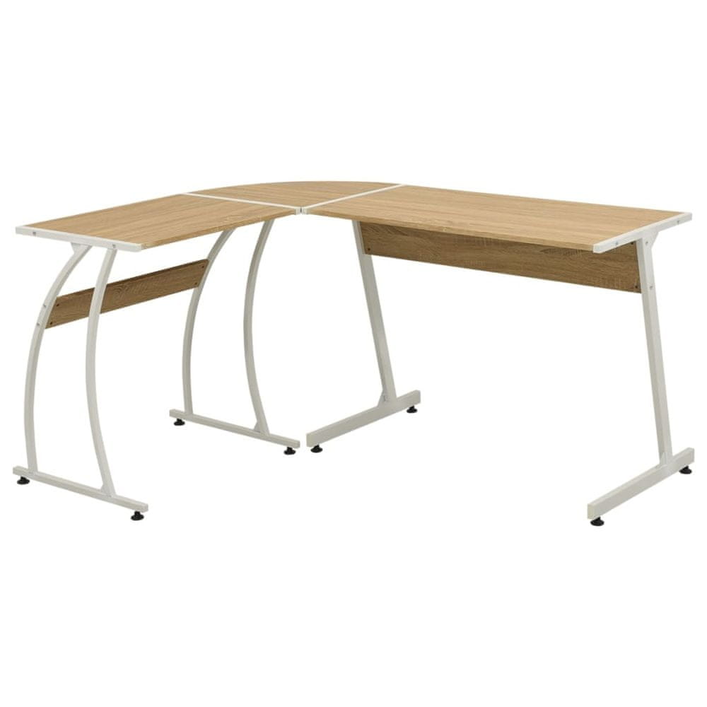 Vidaxl Rohový písací stôl v tvare L, dubový
